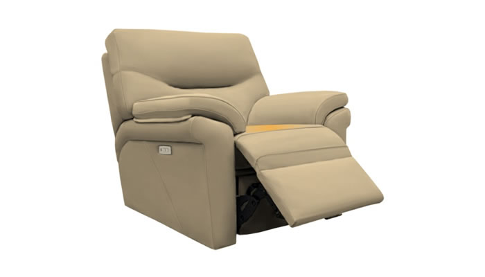 G Plan Seattle Leather Electric Recliner Lumbar Support Cambridge Plaster